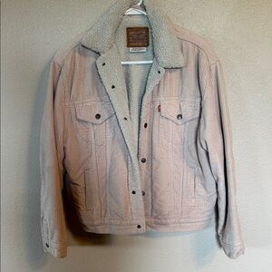 Levi's Women’s Light Tan Corduroy Jacket with Sherpa Lining